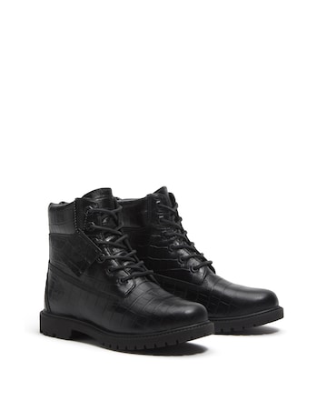 Timberland Black Premium 6 Inch Lace Up Boots - Standard Fit (D)