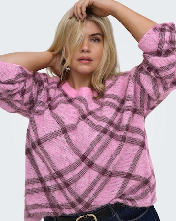 ONLY CHECK PATTERN KNITTED JUMPER