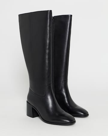 Nessa Leather Heel Knee High Boots - Extra Wide Fit (EEE) & Super Curvy Calf