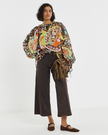 Simply Be Paisley Print Georgette High Neck Blouse