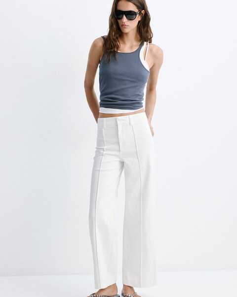 Mango High Waisted Wide Leg Jeans
