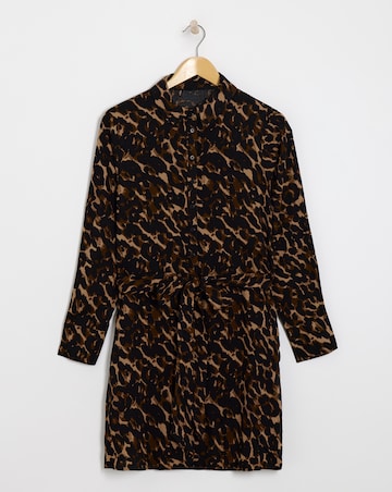 Leopard Print Shirt Dress