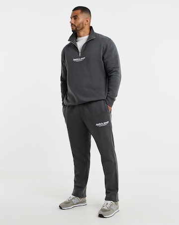 Jack & Jones Vesterbro Quarter Zip Sweat Top and Pants Set - Grey