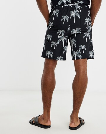 Mono Palm Print Co-Ord Swim Shorts