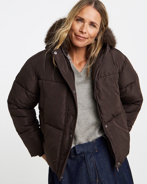 New In - Faux Fur Hood Padded Coat