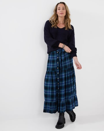 Joe Browns Button Down Plaid Maxi Skirt