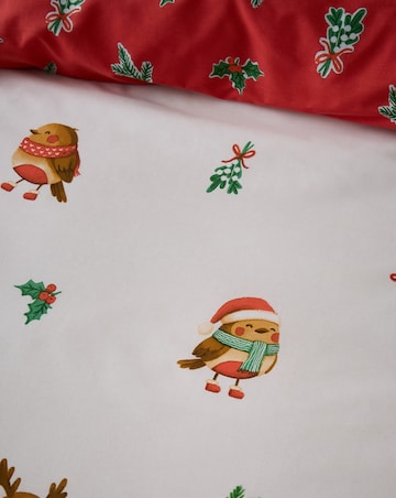 Catherine Lansfield Christmas Robins Duvet Cover Set