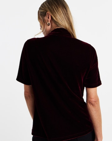Black Velvet Tie Neck Top