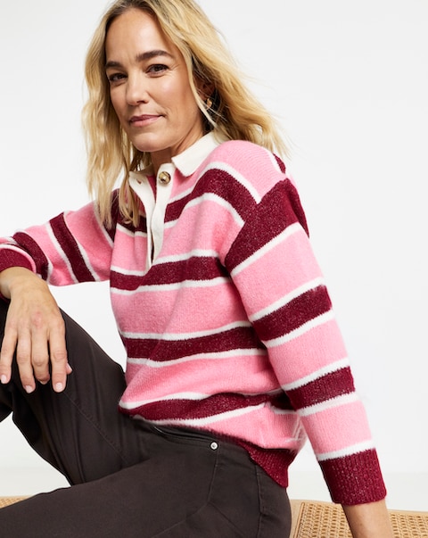 Stripe Knitted Rugby Jumper