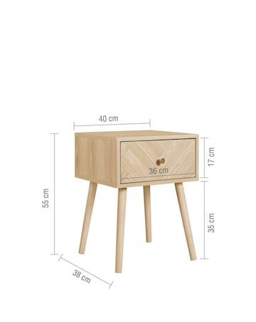 Herringford 1 Drawer Bedside Table