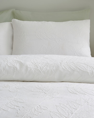 Catherine Lansfield Jacquard Leaves Duvet Cover Set