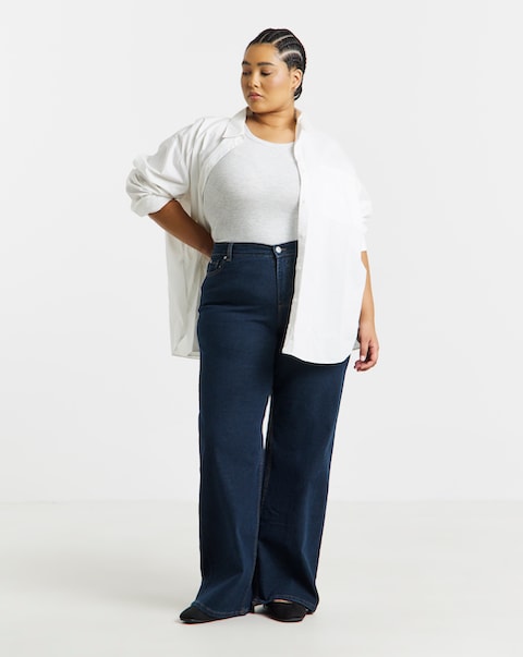 Indigo 24/7 Wide Leg Jeans