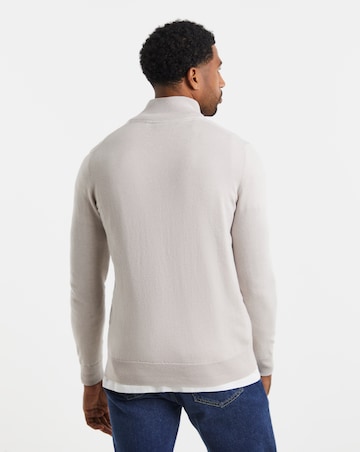 Lyle & Scott Cotton Merino 1/4 Zip Jumper - Cove