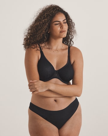 Pretty Secrets Moulded Lace Wired Bra (B-F) Black