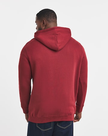 Jack & Jones Toronto Embroidered Logo Sweat Hoody - Burgundy