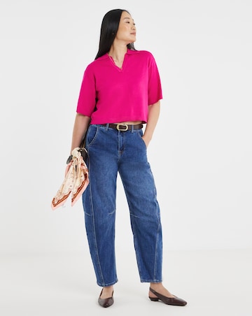 Fine Knit Polo Neck Jumper