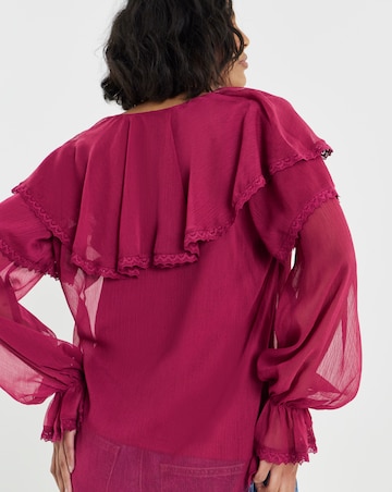 Simply Be Mulberry Frill Collar Blouse