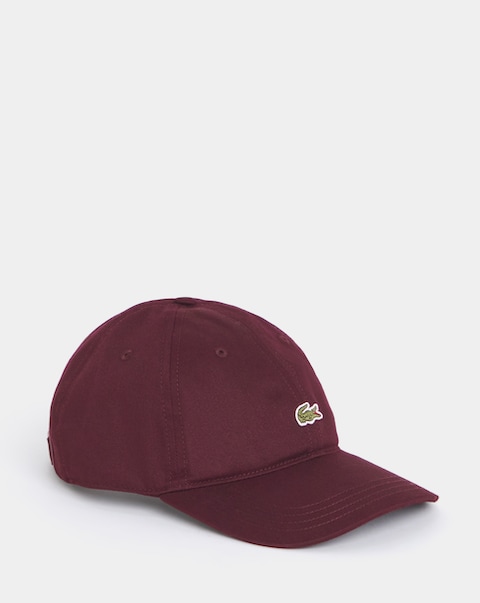 New In - Lacoste Cotton Twill Cap - Burgundy