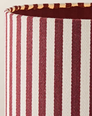 ValueLights Florence Burgundy Pinstripe Linen Midi Floor Lamp