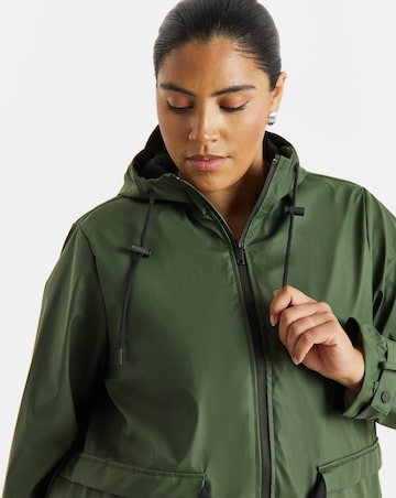 Khaki Rubberised 3 in 1 Parka Coat & Gilet