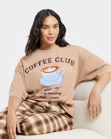 Pretty Secrets Coffee Club Graphic Pyjama Set