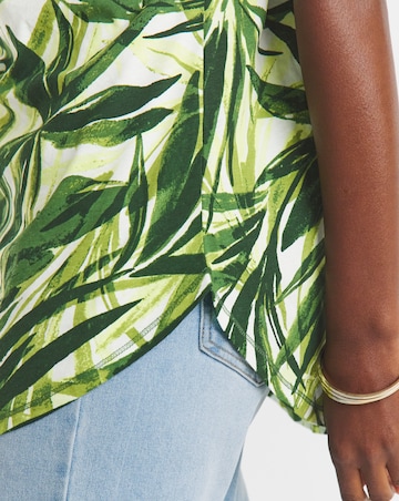 Pure Cotton Longline Short Sleeve Curved Hem Top