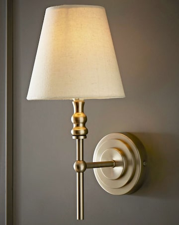 ValueLights Maggie Brushed Chrome Wall Light with Shade