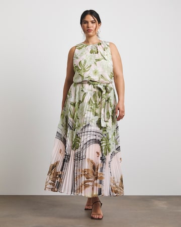 Joanna Hope Printed Pleated Dress
