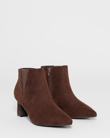 Katrina Block Heel Pointed Ankle Boots - Extra Wide Fit (EEE)