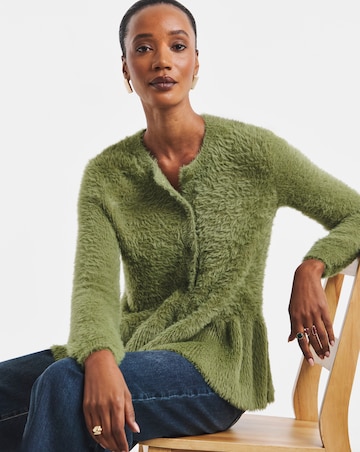 Fluffy Peplum Cardigan