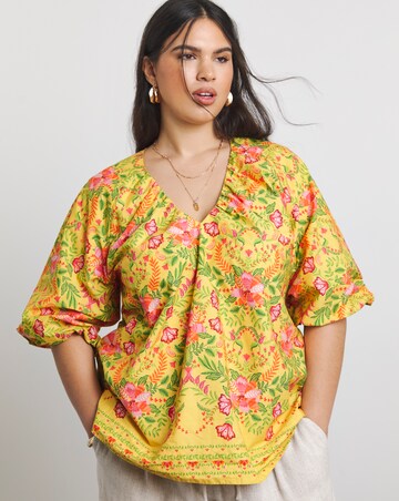Joanna Hope Cotton Poplin Blouse
