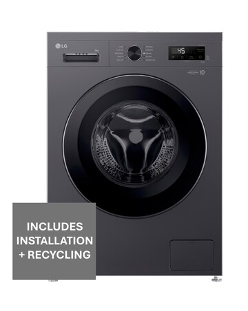 LG X10 Series F4X1009NMK 9kg 1400rpm WiFi Washing Machine Slate Grey + Install