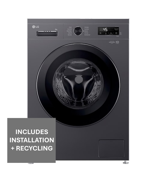 LG X10 Series F4X1009NMK 9kg 1400rpm WiFi Washing Machine Slate Grey + Install