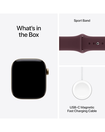 Apple Watch Series 12 GPS + Cellular 42mm - Gold Titanium/Burgundy Sport - M/L