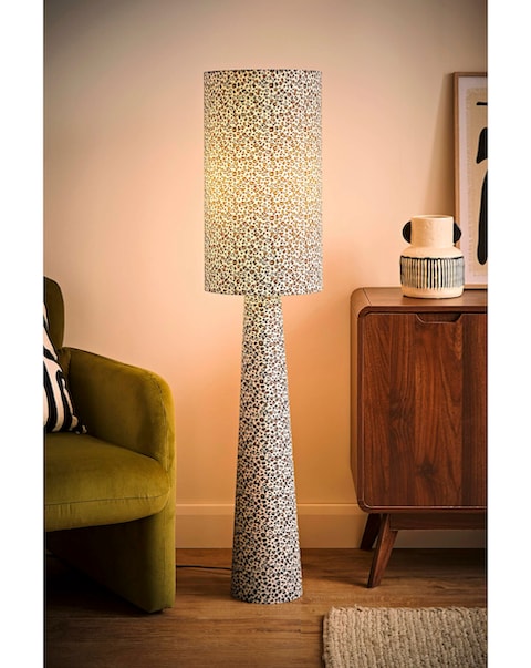 ValueLights Bertie Leopard Print Midi Floor Lamp