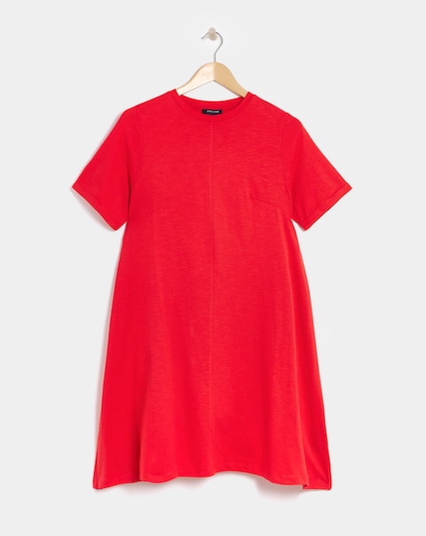 Cotton Slub A-Line Swing Dress