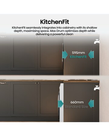 Hisense 5i 12kg / 8kg Heat Pump KitchenFit Washer Dryer White