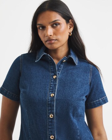 Mid Wash Denim Mod Dress