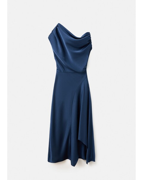Mango Asymmetrical Satin Dress