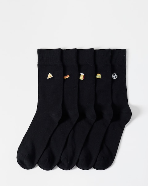 5 Pack Embroidered Socks