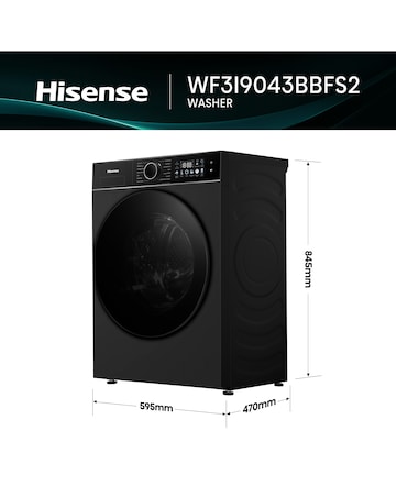 Hisense 3i 9kg 1400rpm KitchenFit Washing Machine Black