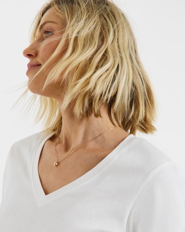 Ivory V-Neck Long Sleeve T-Shirt