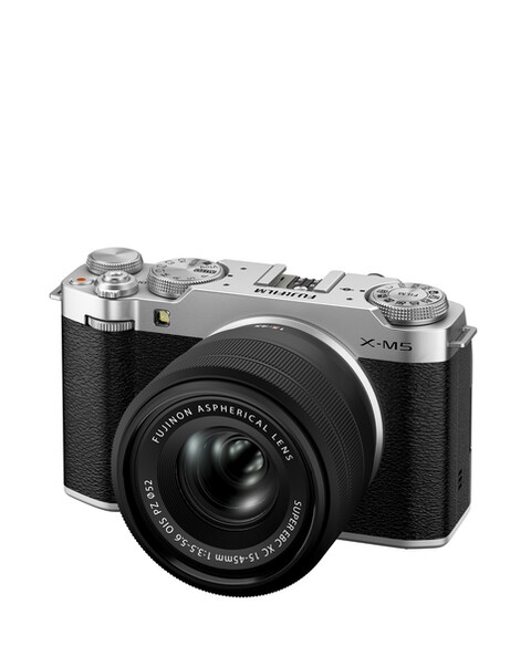 Fujifilm X-M5 CSC Digital Camera with XC 15-45mm F3.5-5.6 OIS PZ Lens - Silver