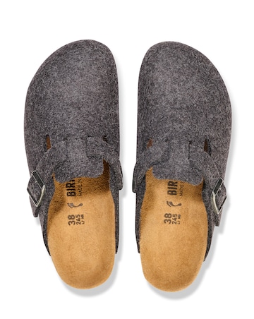Birkenstock Classic Wooly Arizona Clogs - Anthracite
