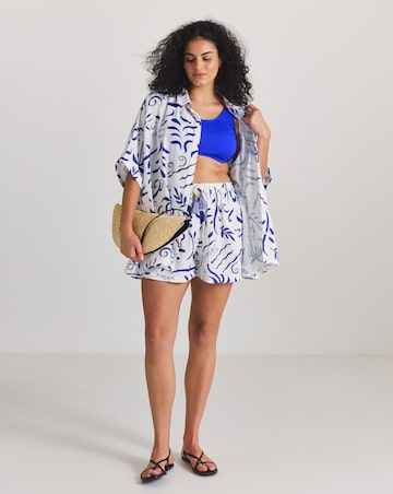 Printed Graphic Oversized Beach Shirt and Short Co-Ord Set