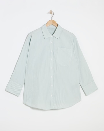 Simply Be Green Stripe Cotton Shirt