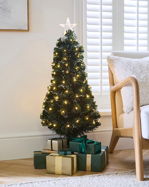 Slim Fibre Optic Christmas Tree WRM WHT