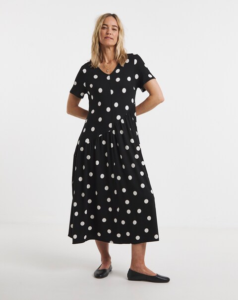 Asymmetric Seam Maxi Dress