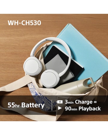Sony WH-CH530 Wireless On-Ear Headphones - White