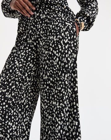 Mono Print Textured Jersey Wide Leg Trouser Co-ord